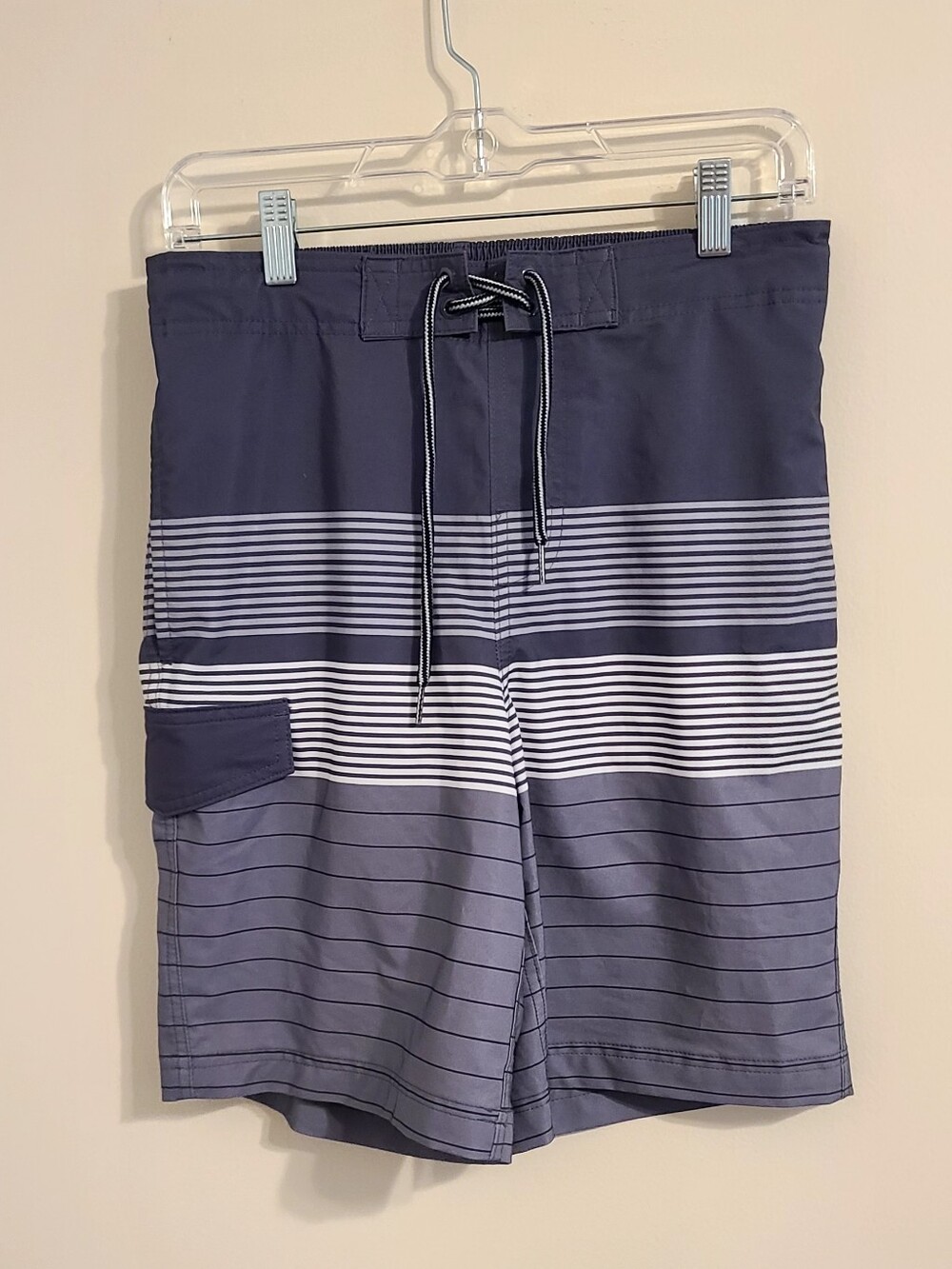 George Navy and White Striped Board Shorts
